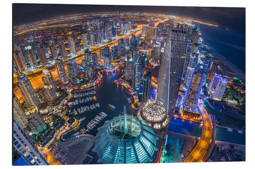 Tableau en aluminium Dubai Marina Rooftop