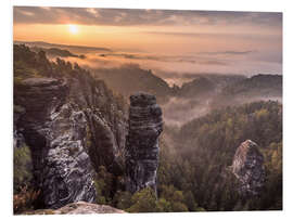 Foam board print Sunrise in the Saxon Switzerland