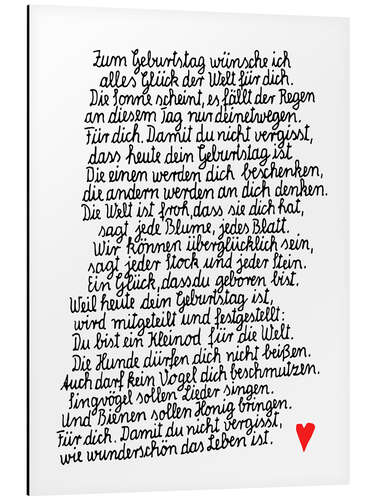 Print på aluminium Because today is your birthday