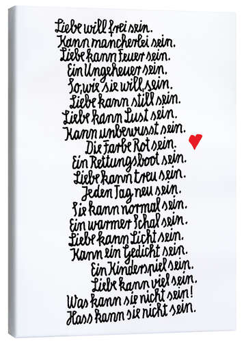 Canvas print Love wants to be free (German)