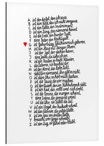 Alumiinitaulu Spelling alphabet