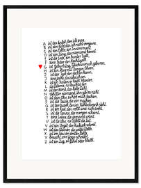 Gerahmter Kunstdruck Buchstabiertafel - Frantz Wittkamp