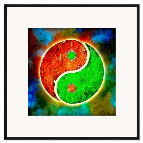 Ingelijste kunstdruk Yin Yang - Fusion