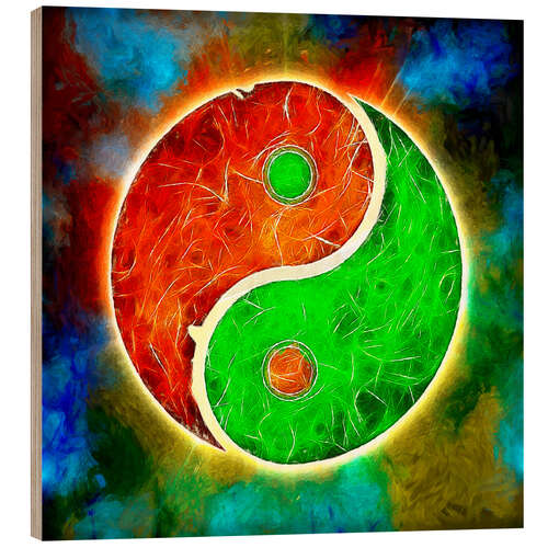 Holzbild Yin Yang - Fusion