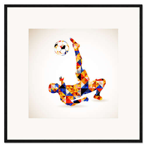 Impresión de arte enmarcada Concepto de fútbol