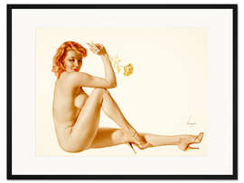 Gerahmter Kunstdruck Gold-Nelke