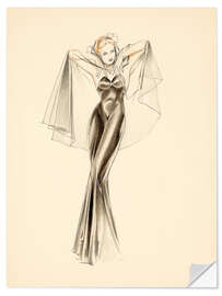 Selvklebende plakat Evening Dress study