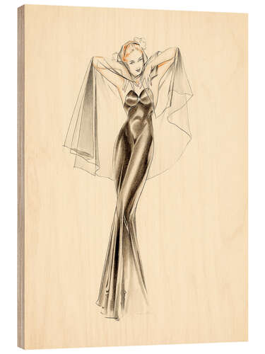 Stampa su legno Evening Dress study