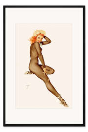 Gerahmter Kunstdruck Sitzende Schönheit, Februar Pin Up