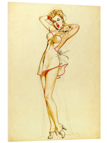 Quadro em PVC Pin Up Stretching, preliminary drawing