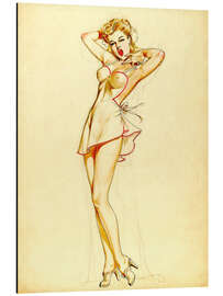 Magnettafel Pin Up beim Dehnen, Vorzeichnung