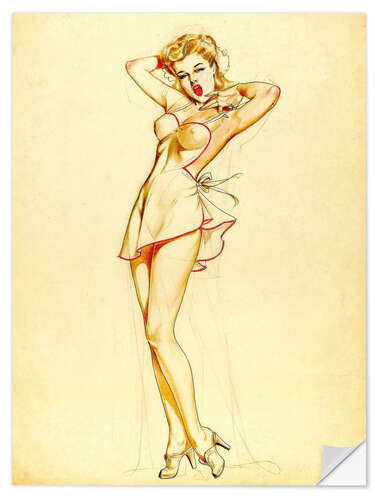 Wall sticker Pin Up Stretching, preliminary drawing