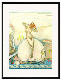 Gerahmter Kunstdruck Venus in einer Halbmuschel