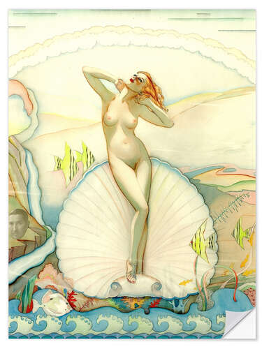 Muursticker Venus in a Half Shell