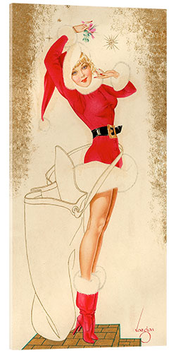 Stampa su vetro acrilico Santa Pin Up