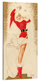 Tableau en aluminium Pin-up de Noël