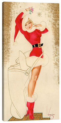 Tableau sur toile Pin-up de Noël