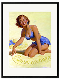 Framed art print Come On Over pinup