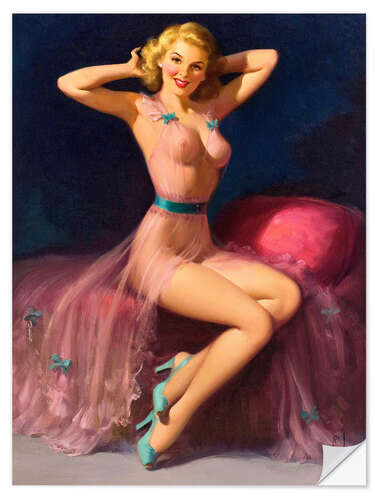 Sticker mural Pin-up en rose