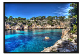 Gerahmter Kunstdruck Mallorca - Cala Pi