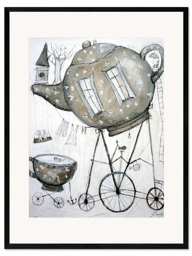 Impresión de arte enmarcada Transporte tetera
