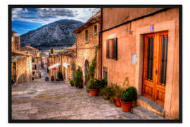 Gerahmter Kunstdruck Mallorca - Blick über Pollenca