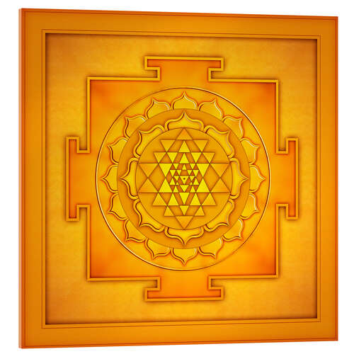 Acrylglas print Golden Sri Yantra