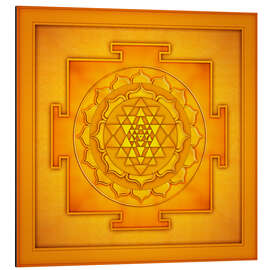 Tableau en aluminium Shri yantra doré