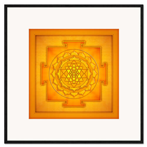 Innrammet kunsttrykk Gylden Sri Yantra - Artwork II
