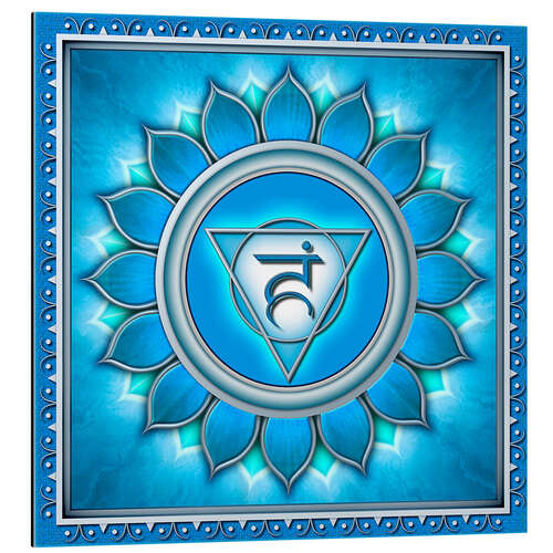 Tableau en aluminium Chakra Vishuddha bleu