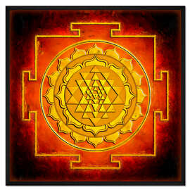 Gerahmter Kunstdruck Sri Yantra - Wärme