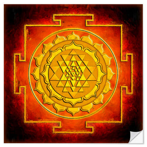 Sticker mural Shri yantra, chaleur