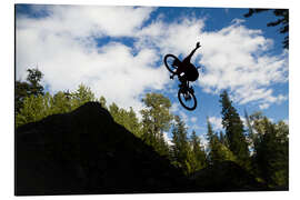 Aluminium print Bike jump silhouette   Freestyle extreme sport