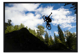 Gerahmter Kunstdruck Fahrradsprung Freestyle Extremsport