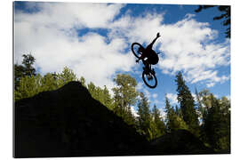 Tableau en plexi-alu Saut en vélo, freestyle, sport extrême 