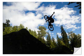 Självhäftande poster Bike jump silhouette   Freestyle extreme sport