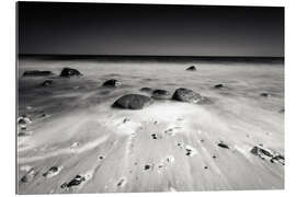 Tableau en plexi-alu Plage en noir et blanc