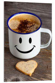 Tableau en plexi-alu Tasse avec un smiley