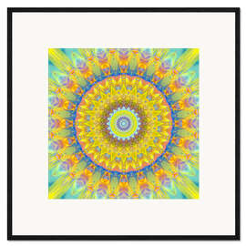 Ingelijste kunstdruk Mandala Sun 2