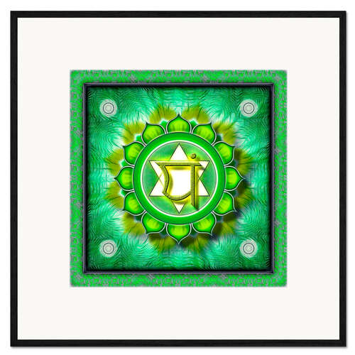 Gerahmter Kunstdruck Anahata Chakra - Serie I