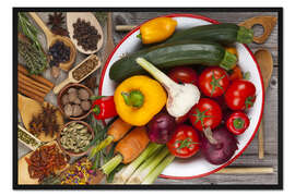 Gerahmter Kunstdruck Gemüse, Kräuter und Gewürze IV