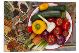 Magnettafel Gemüse, Kräuter und Gewürze IV