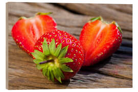 Cuadro de madera Ripe strawberries