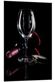 PVC print Wine, glass and corkscrew III