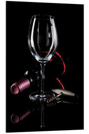 Magnettafel Wein, Glas und Korkenzieher III