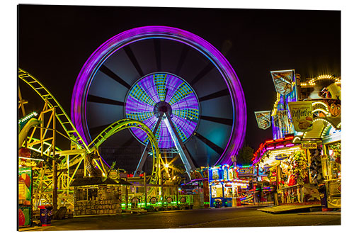 Aluminiumsbilde Ferris wheel at the Hamburg Cathedral funfair