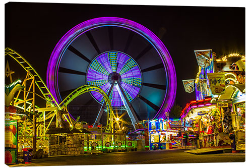 Obraz na płótnie Ferris wheel at the Hamburg Cathedral funfair