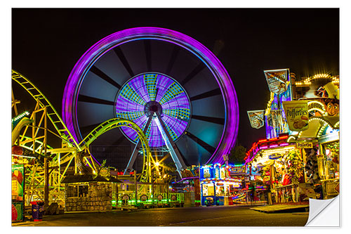 Adesivo murale Ferris wheel at the Hamburg Cathedral funfair