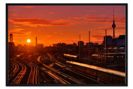 Gerahmter Kunstdruck Berlin Friedrichshain Sunset