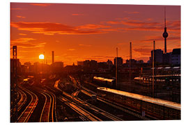 Foam board print Berlin Friedrichshain Sunset